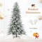Green-White PE and PVC Snow Flocked Christmas Tree with Warm LED Lights